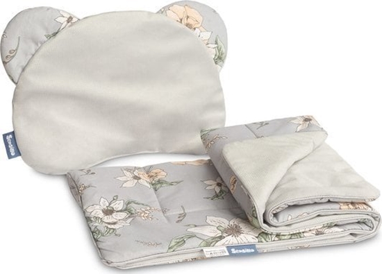 Picture of Sensillo KOMPLET DO WÓZKA VELVET LILIA SZARY