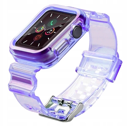 Picture of Silikonowa opaska pasek bransoleta bransoletka etui Strap Light Set do zegarka Apple Watch 38 mm - fioletowa