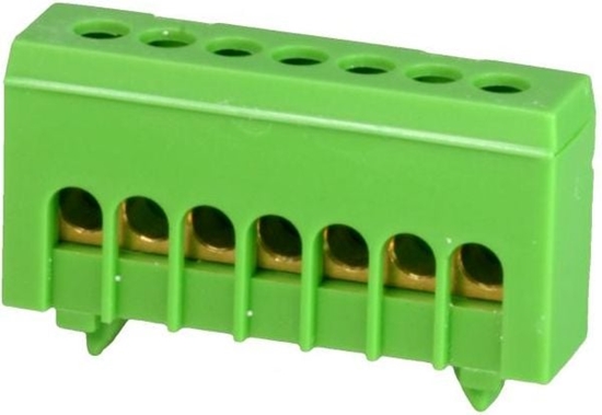 Изображение Simet Zacisk przycz na TS35 izolowany ochronny PE 7-polowy 7 x 16mm2 zielony 870S-7FS (89821005)