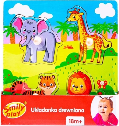 Picture of Smily Play Smily Play Ukadanka Drewniana ZOO Puzzle 4 el
