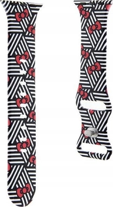 Изображение Sourcing Hello Kitty HKAWMSDIEZK Apple Watch Strap 38/40/41mm black/black strap Silicone Bows & Stripes