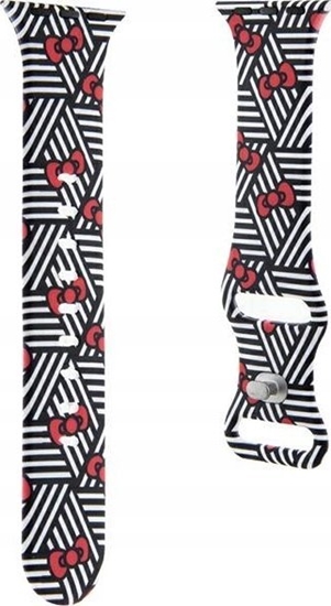 Picture of Sourcing Hello Kitty HKAWMSDIEZK Apple Watch Strap 38/40/41mm black/black strap Silicone Bows & Stripes