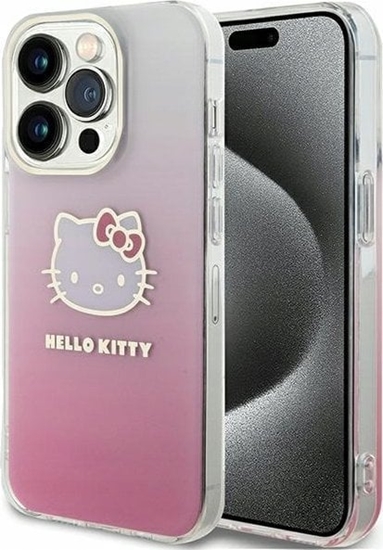 Изображение Sourcing Hello Kitty HKHCP15LHDGKEP iPhone 15 Pro 6.1" pink/pink hardcase IML Gradient Electrop Kitty Head