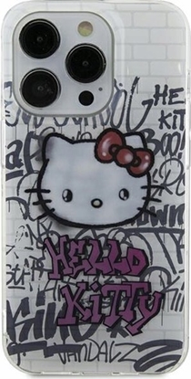 Attēls no Sourcing Hello Kitty HKHCP15SHDGPHT iPhone 15 / 14 / 13 6.1" white/white hardcase IML Kitty On Bricks Graffiti