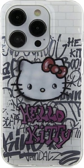 Изображение Sourcing Hello Kitty HKHCP15SHDGPHT iPhone 15 / 14 / 13 6.1" white/white hardcase IML Kitty On Bricks Graffiti