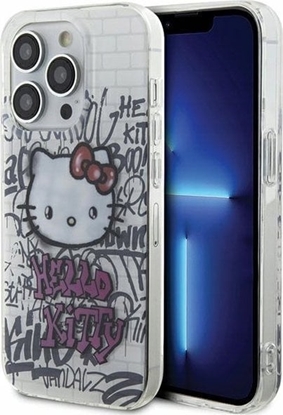 Attēls no Sourcing Hello Kitty HKHCP15XHDGPHT iPhone 15 Pro Max 6.7" white/white hardcase IML Kitty On Bricks Graffiti