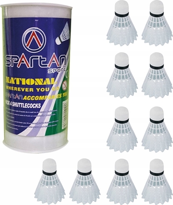 Attēls no Spartan Lotki do Badmintona Nylonowe Biae Wytrzymae Solidne SPARTAN Zestaw 10 szt