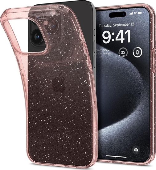 Picture of Spigen Liquid Crystal Glitter, rose quartz - iPhone 15 Pro