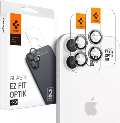 Изображение Spigen OSONA APARATU SPIGEN OPTIK PRO GLAS.TR EZ FIT CAMERA PROTECTOR 2-PACK IPHONE 16 / 16 PLUS CRYSTAL CLEAR