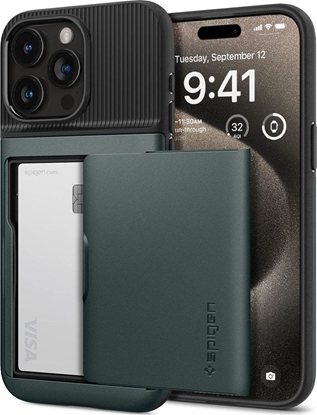 Attēls no Spigen Slim Armor CS, abyss green - iPhone 15 Pro Max