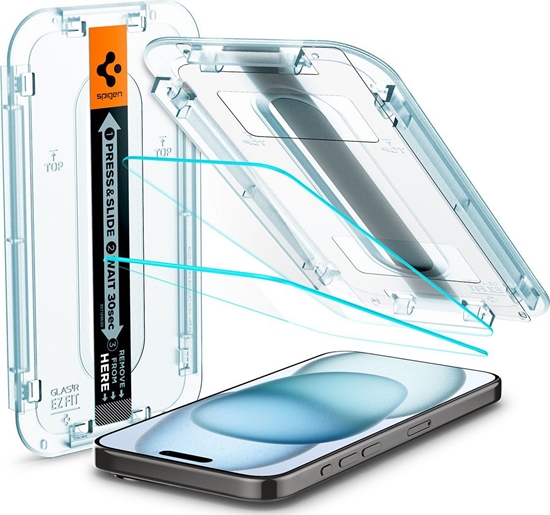 Picture of Spigen Spigen Glass tR EZ Fit 2 Pack, transparency - iPhone 15