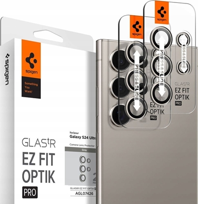 Attēls no Spigen Glass tR EZ Fit Optik Pro 2 Pack, gray - Samsung Galaxy S24 Ultra