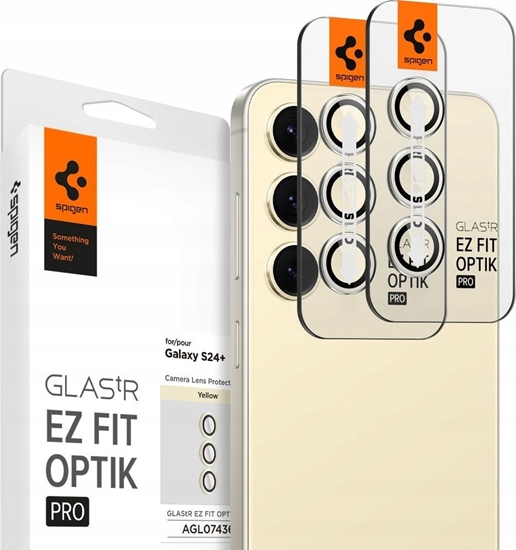 Picture of Spigen Spigen Glass tR EZ Fit Optik Pro 2 Pack, yellow - Samsung Galaxy S24+