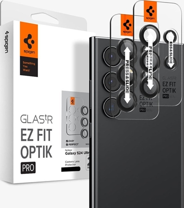 Attēls no Spigen Spigen Glass tR EZ Fit Optik Pro 2 Pack, black - Samsung Galaxy S24 Ultra