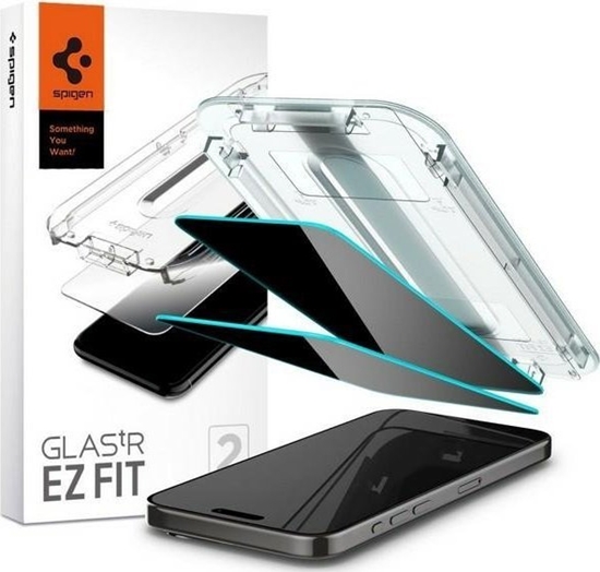 Picture of Spigen Szko Hartowane Spigen Ez Fit 2-pack Iphone 15 Pro Privacy Braders
