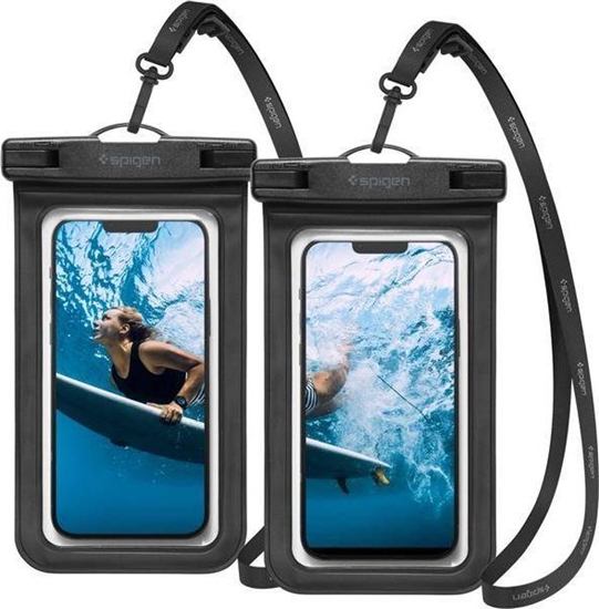 Picture of Spigen Wodoodporne uniwersalne etui Spigen A601 Universal Waterproof Case Black [2 PACK]