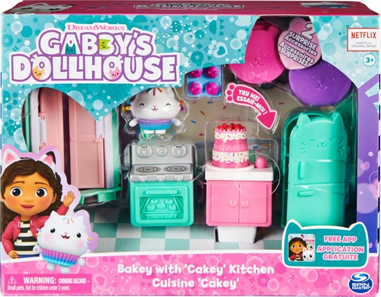 Изображение Spin Master Spin Master Gabbys Dollhouse Deluxe Room Kitchen Toy Figure (with Kuchi Cat Figure)
