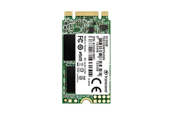 Picture of SSD|TRANSCEND|430S|256GB|M.2|SATA 3.0|TLC|Write speed 400 MBytes/sec|Read speed 530 MBytes/sec|MTBF 1000000 hours|TS256GMTS430S