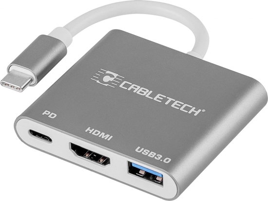 Picture of Stacja/replikator Cabletech Zcze Adapter Cabletech Wtyk Typu C - Gniazda Usb 3.0 Hdmi 2.0 Typu C | C18-1