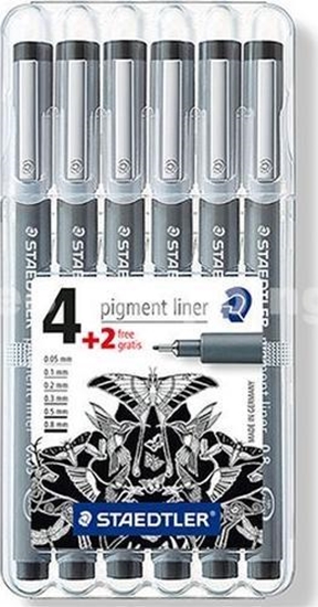 Picture of Staedtler Pisak z atramentem pigmentowym czarny 6 sztuk