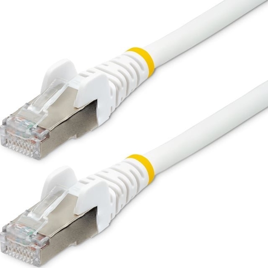 Picture of StarTech.com 50cm CAT6a Ethernet Cable - White - Low Smoke Zero Halogen (LSZH) - 10GbE 500MHz 100W PoE++ Snagless RJ-45 w/Strain Reliefs S/FTP Network Patch Cord - Patch-Kabel - RJ-45 (M) zu RJ-45 (M) - 50 cm - S/FTP - CAT 6a - IEEE 802.3bt - halogen
