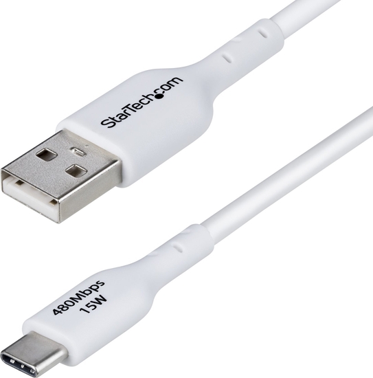 Изображение Kabel USB StarTech 2m (6.6ft) White USB-A do USB-C Charging Cable/Cord, M/M - kabel USB - USB (M) do 24 pin USB-C (M) - USB 2.0 - 3 A - 2 m - pasywny, Charge and Sync, USB Fast Charge (15W) - biay