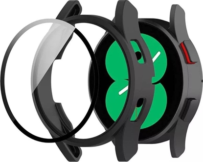 Изображение Strado Etui obudowa 2w1 ze szkem do Galaxy Watch 4 44 (Czarne) uniwersalny