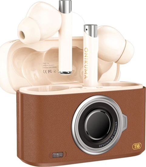 Picture of Suchawki Onikuma ONIKUMA T18 Suchawki dokanaowe bezprzewodowe : Kolor - brzowy