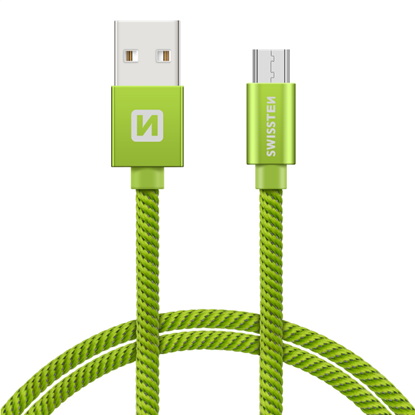 Attēls no Swissten Textile Universal Micro USB Data and Charging Cable 2m
