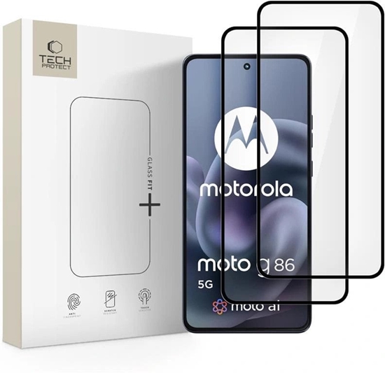 Picture of SZKO HARTOWANE TECH-PROTECT GLASS FIT+ 2-PACK MOTOROLA MOTO G86 5G / G86 5G POWER BLACK