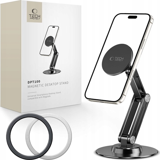 Picture of TECH-PROTECT DPT100 UNIVERSAL MAGNETIC MAGSAFE PHONE DESKTOP STAND BLACK