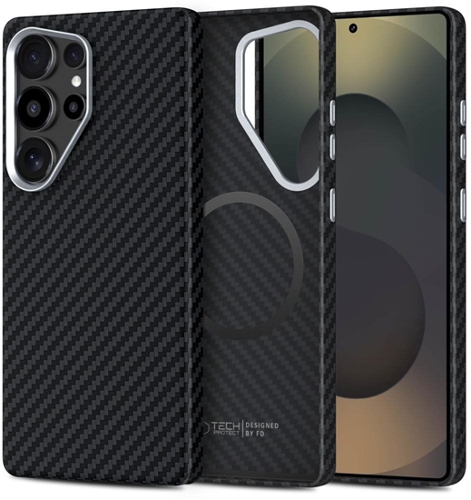 Picture of TECH-PROTECT ION CARBON MAGSAFE GALAXY S25 ULTRA BLACK/SILVER