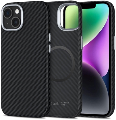 Attēls no TECH-PROTECT ION CARBON MAGSAFE IPHONE 14 BLACK/SILVER