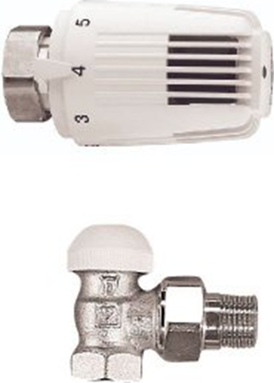 Picture of Termostata ventīlis leņķa komplektā ar galvu 1/2" 