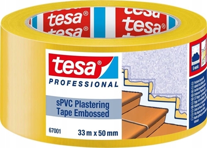 Изображение Tesa Plastering Tape, sPVC 33m x 50mm embossed yellow 67001