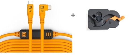 Picture of Tether Tools LeverLock&Cable Kit Optima 10G rechts orange 4,6m