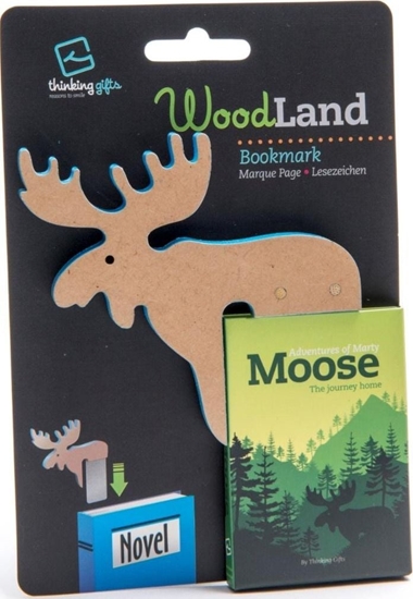 Изображение Thinking Gifts WoodLand Moose drewniana zakadka do ksiki - o