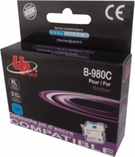 Изображение Tintes kārtridžs UPrint Brother LC980/1100C Cyan