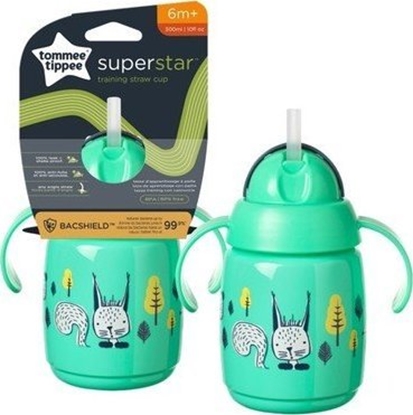 Picture of Tommee Tippee 478306 KUBEK SUPERSTAR ZE SOMK 300ML 6+ ZIELONY