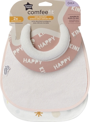 Attēls no Tommee Tippee TOMMEE TIPPEE bib COMFEEFIT, 0 m+, 2 pcs., beige, multicolour, 46353060