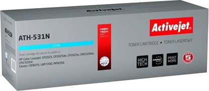 Attēls no Toner Activejet Toner ATH-531N (zamiennik HP 304A CC531A, Canon CRG-718C; Supreme; 3200 stron; niebieski)