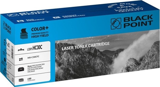 Изображение Toner Black Point Cyan Zamiennik MX-C30GT (BLSHMXC30GTCBW)