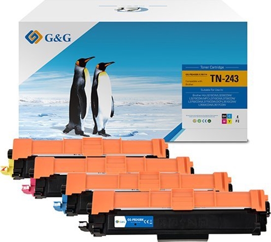 Picture of Toner G&G Zestaw CMYK Zamiennik TN-243CMYK (NT-PB243BK/C/M/Y-4)