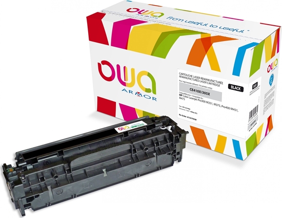 Picture of Toner OWA Armor Armor - High Capacity - black - Toner cartridge (Alternative for: HP CE410X) - for LaserJet Pro 300 color M351a, 300 color MFP M375nw, 400 color M451, 400 color MFP M475 (K15579OW)