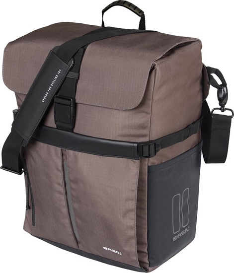 Picture of Torba BASIL MOVE COMMUTER BICYCLE BAG, MIK HOOKS, 15L, Wodoodporna, Brown (NEW 2025)