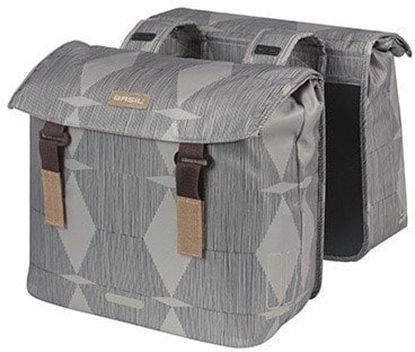 Attēls no Torba na baganik BASIL ELEGANCE DOUBLE PANNIER BAG 40-49 Universal Bridge System, wodoodporna chateau taupe (NEW)