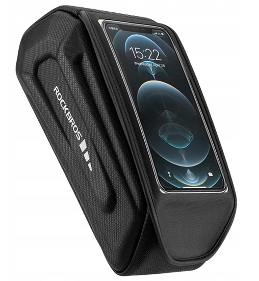 Picture of Rockbros Rockbros 30120064001 waterproof frame bicycle bag with phone cover - black