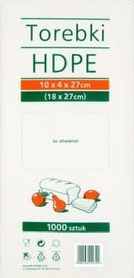 Изображение Torebki HDPE 10x4x27 cm (18x27 cm) 1000 sztuk  [120|37]