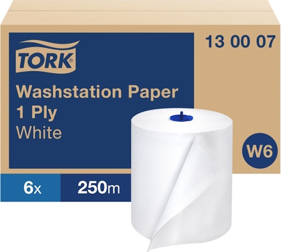 Picture of Tork Tork - Czyciwo papierowe z celulozy, 1-warstwa, 250 m, W6 - 6 rolek