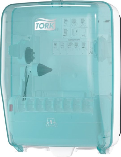 Picture of Tork Tork - Uszczelniony dozownik do rczników w roli - Biao-turkusowy